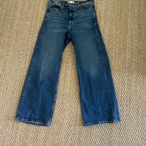 Banana Republic Wide-Leg Jeans in Dark Blue Wash